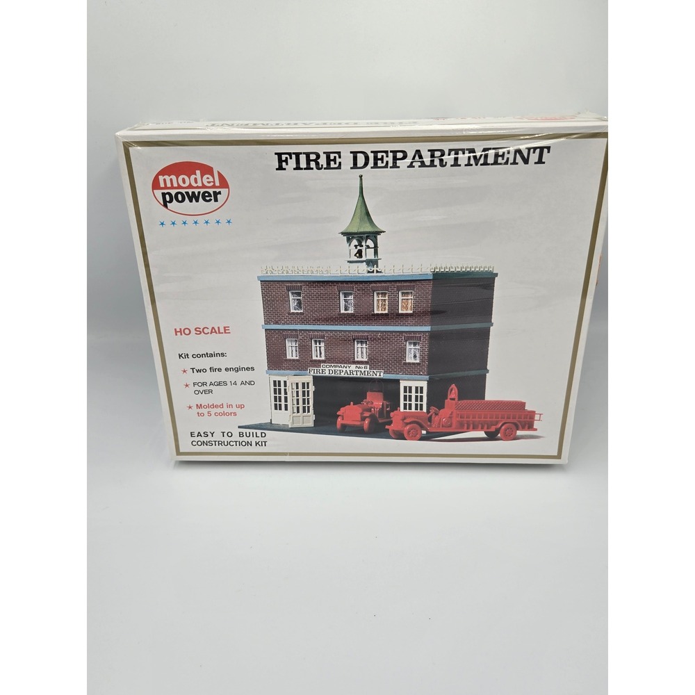 Model Power HO Scale Fire Department Construction‎ Kit with 2 Fire Engines